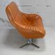 Sofa "space age". Leather, fiberglass, foam, steel. Circa 1970. Orange.