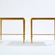 Paire de tables d’appoint fer doré laque noire Maison Ramsay 1950