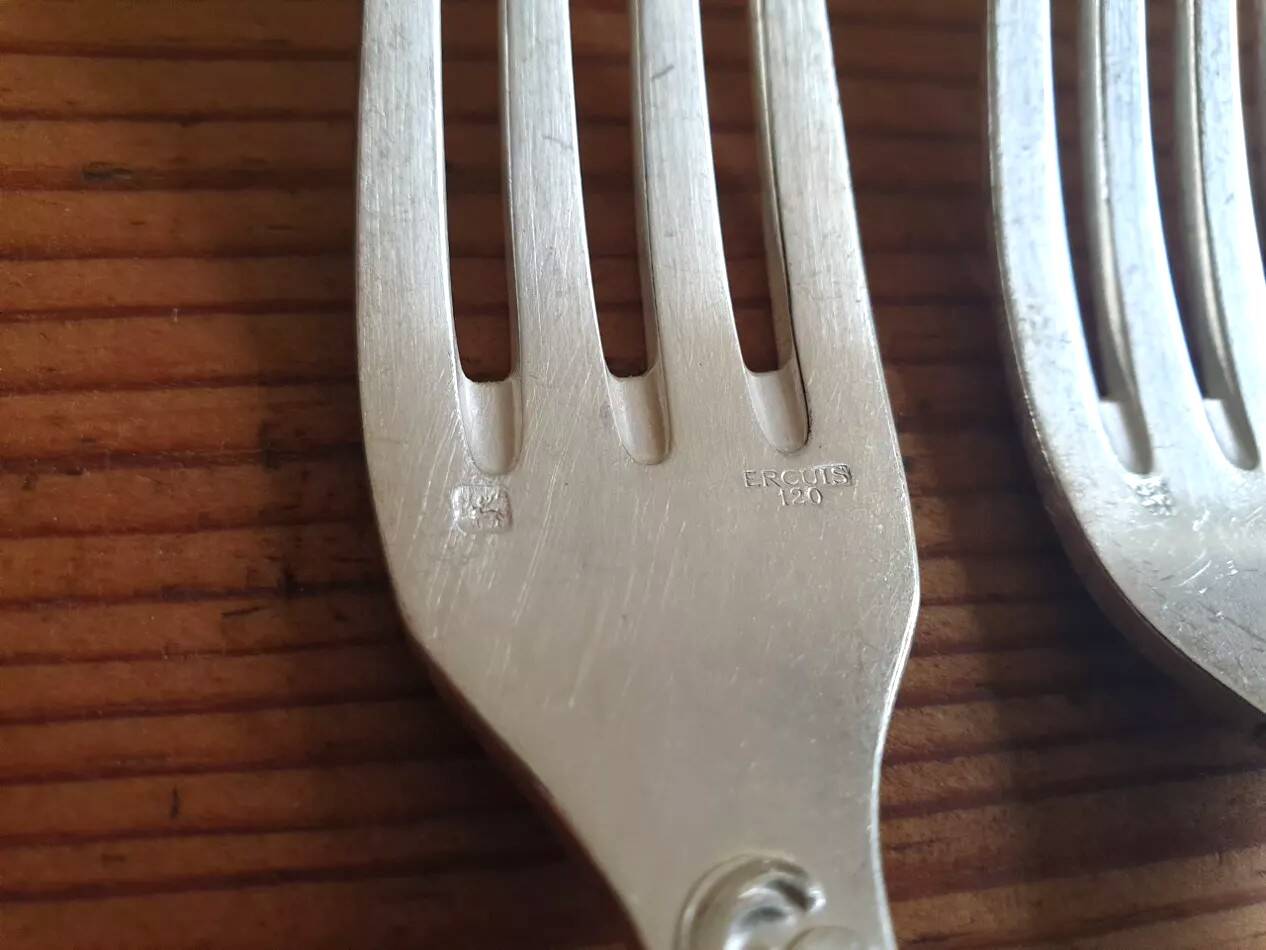 Antique silver-plated forks