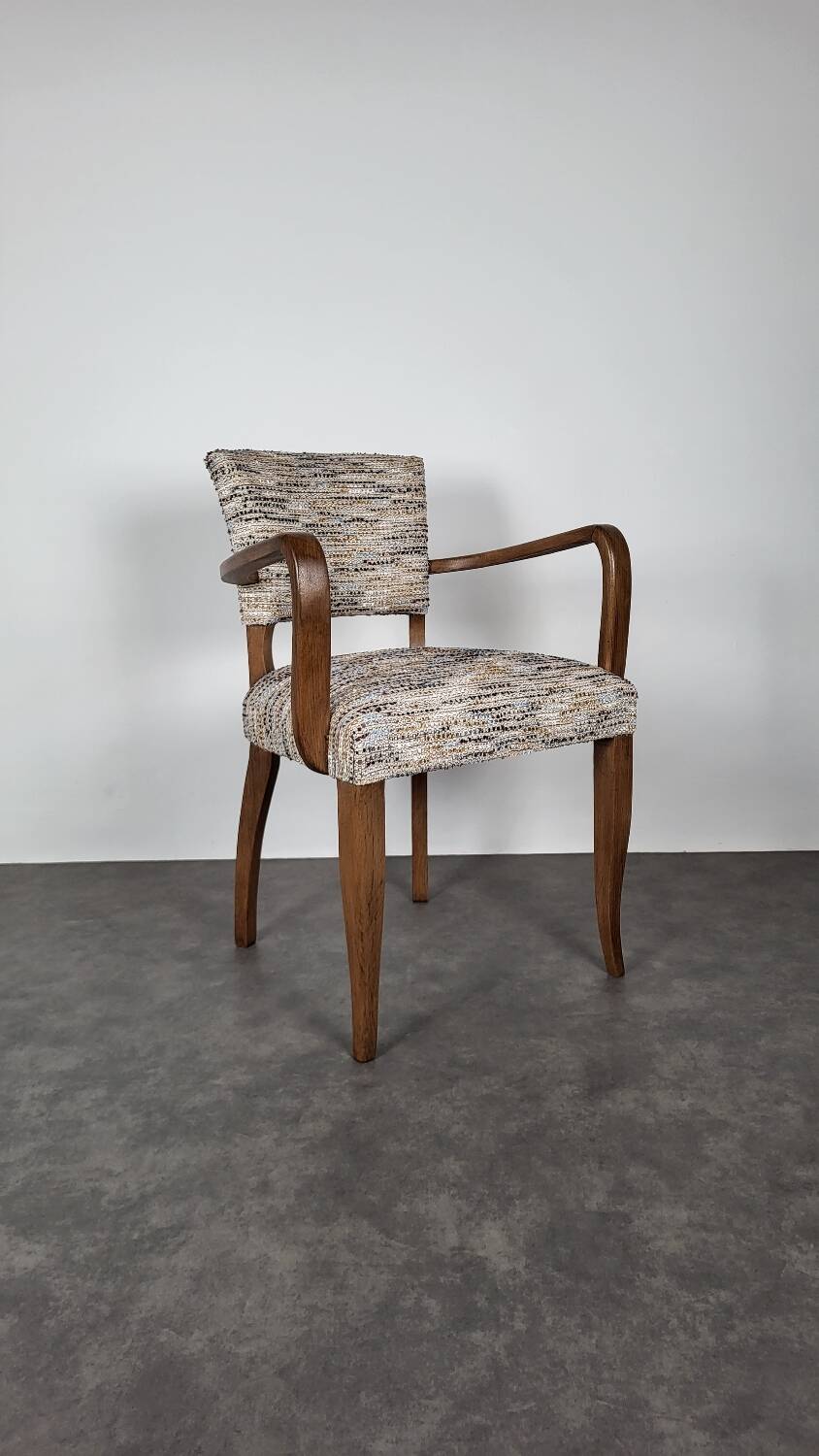 Restored bridge armchair with Nobilis fabric