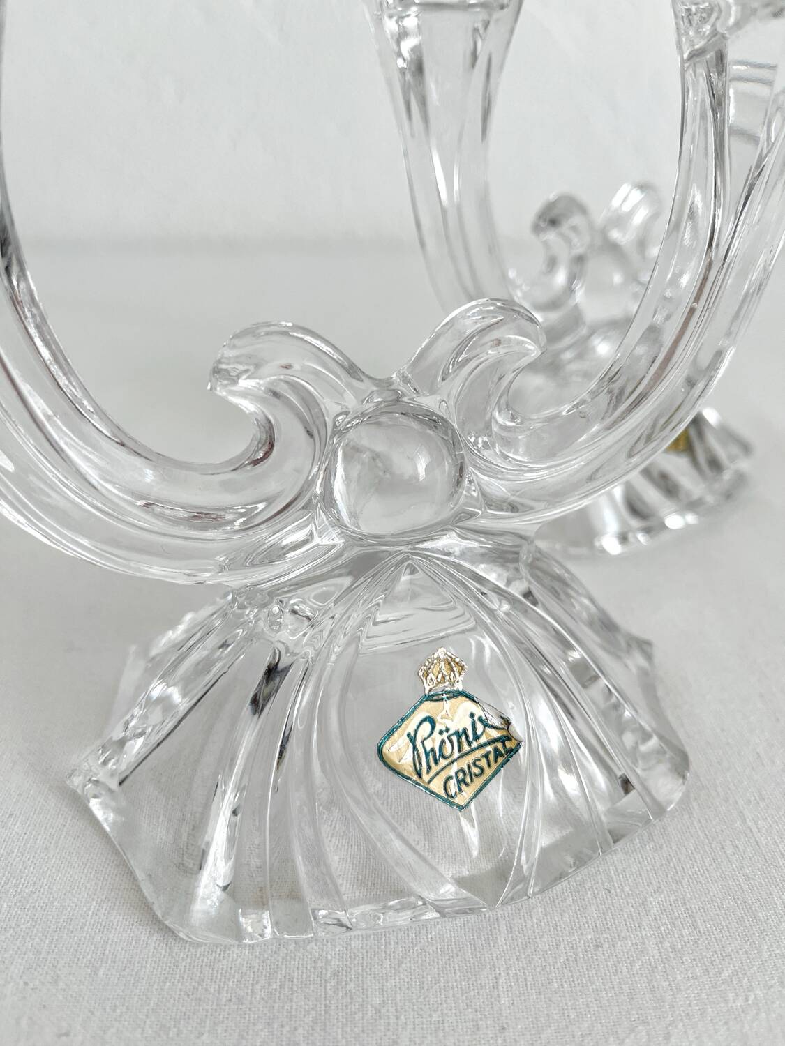 2 vintage Phonix crystal 2-arm candlestick candle holders