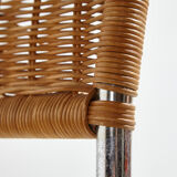 Tubular chair with wicker seat and backrest
