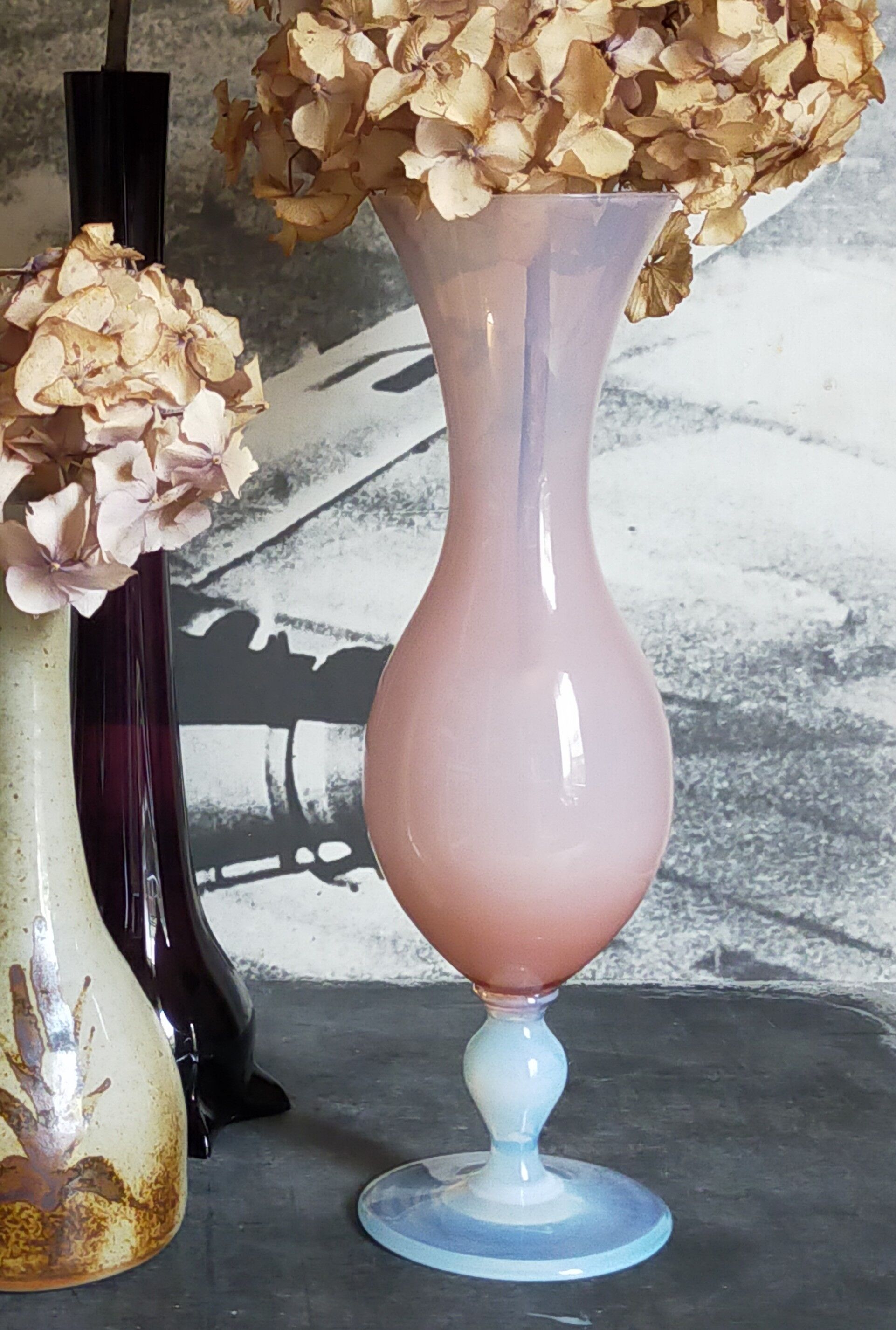 Vintage fair opaline walking vase