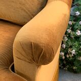 Golden velvet toad sofa