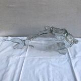 Ancien vase forme poisson verre soufflé