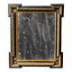 Napoleon III mirror in blackened wood and gilded decoration, second half of the 19th century.