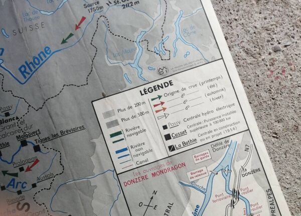 Carte scolaire vintage mdi france rhône