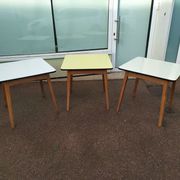 Lot of 3 Formica and Wood Bistro Tables - 1950 - 1960