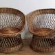 Pair of 70s rattan armchairs