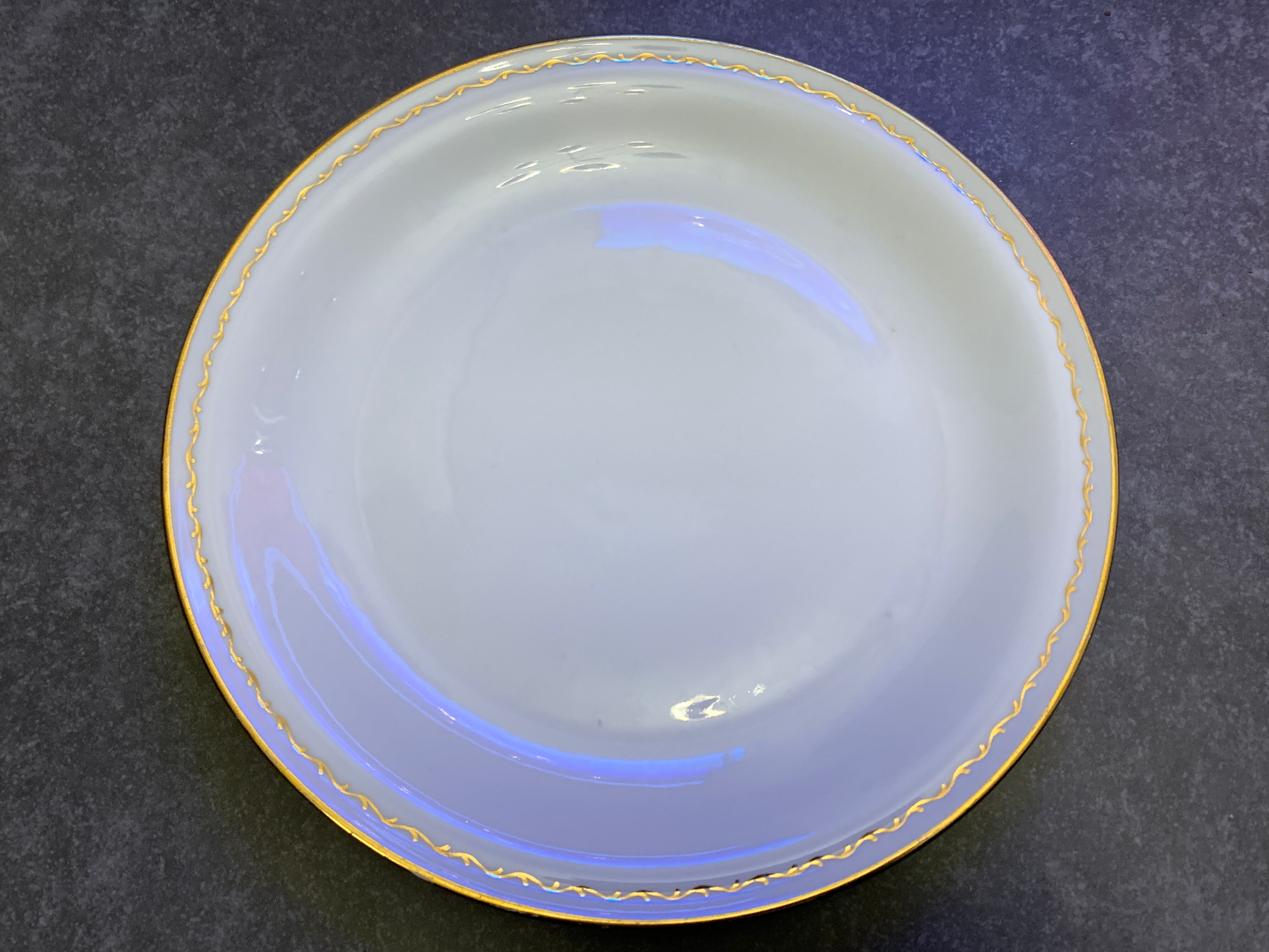 12 flat porcelain plates from Chartres sur Cher, Tiffonnet et Cie
