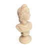 Bust on alabaster pedestal depicting Apollo