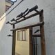 Bamboo coat rack with mirror and umbrella stand – 1920