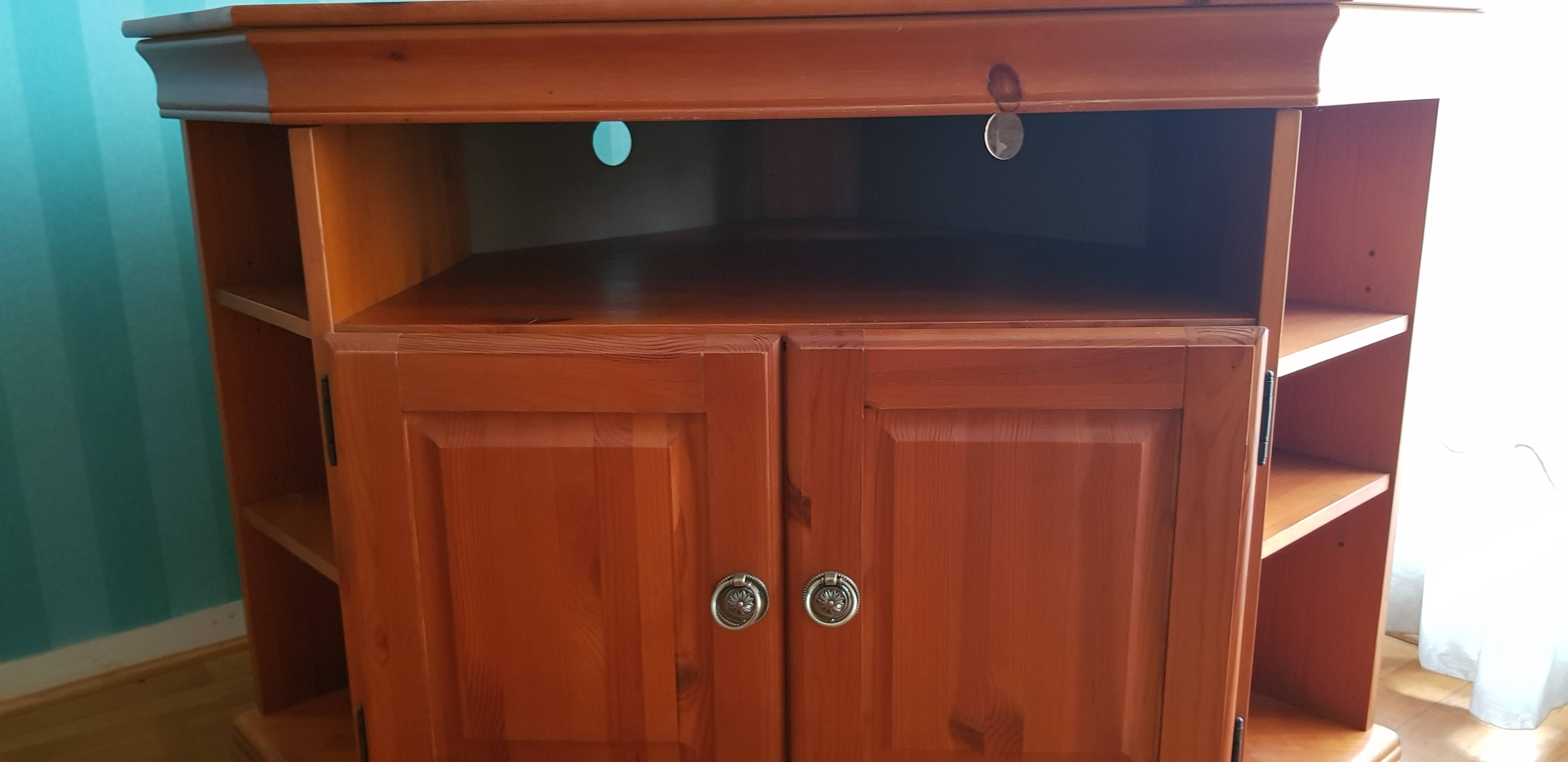 Solid wood corner TV cabinet Louis Philippe style