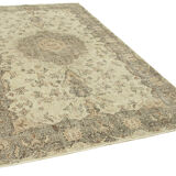 Tapis beige oriental ancien fait à la main 187 cm x 300 cm
