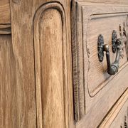 Louis XV style chest of drawers, solid raw oak, 1920.