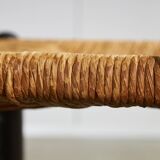 Chaise rustique en osier avec cadre en bois massif, 2 pièces