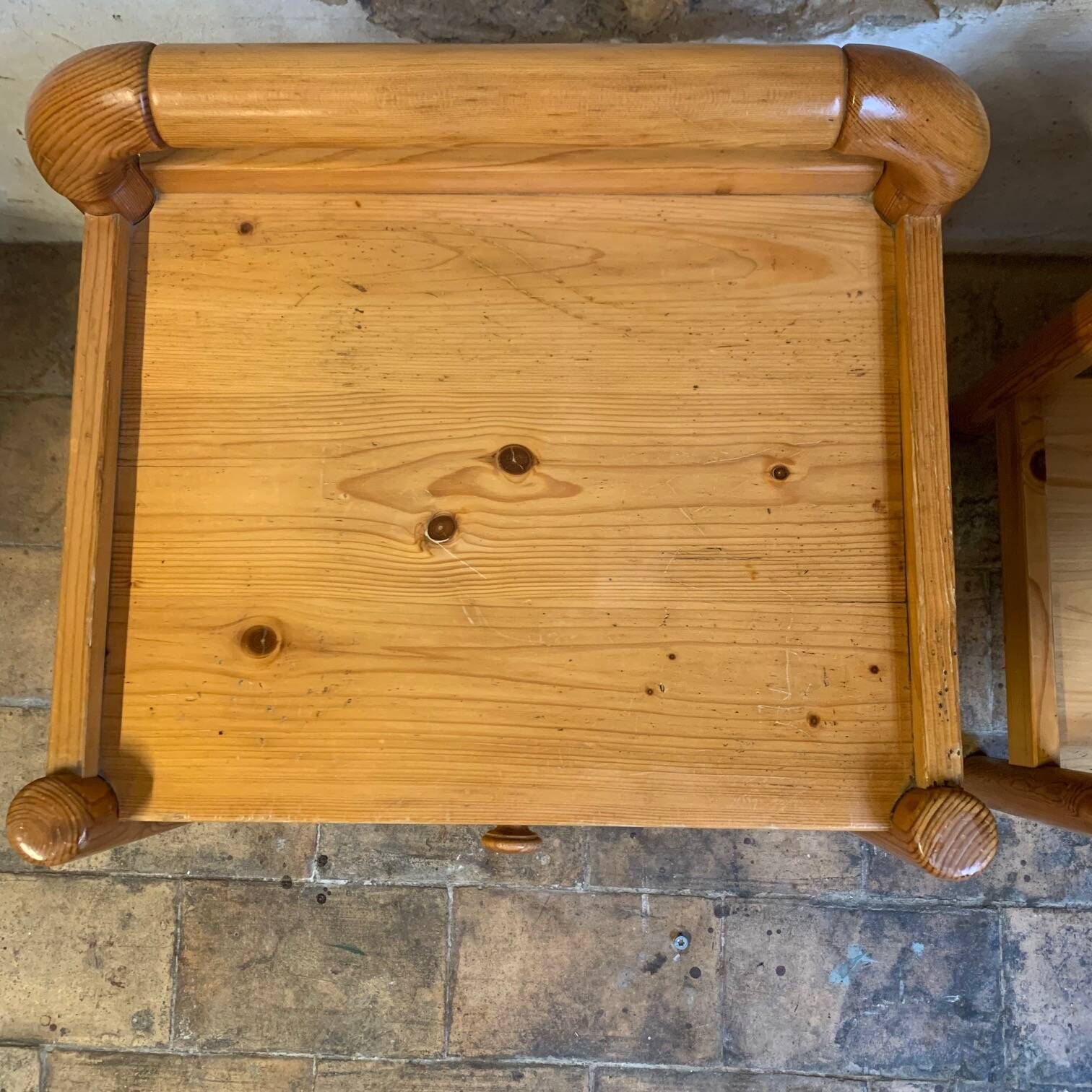 Pair of solid pine nightstands, Circa 1980s