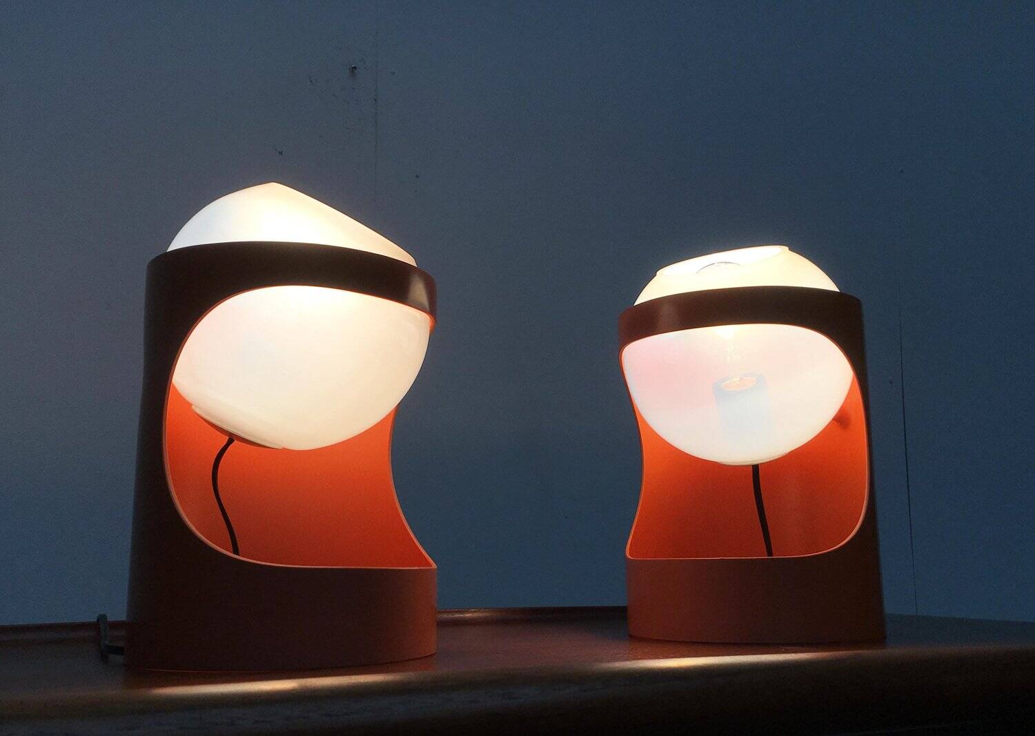 Mid-Century Swiss Space Age Guggerli L1 table lamp by Rosemarie & Rico Baltensweiler for Baltensweiler, set of 2