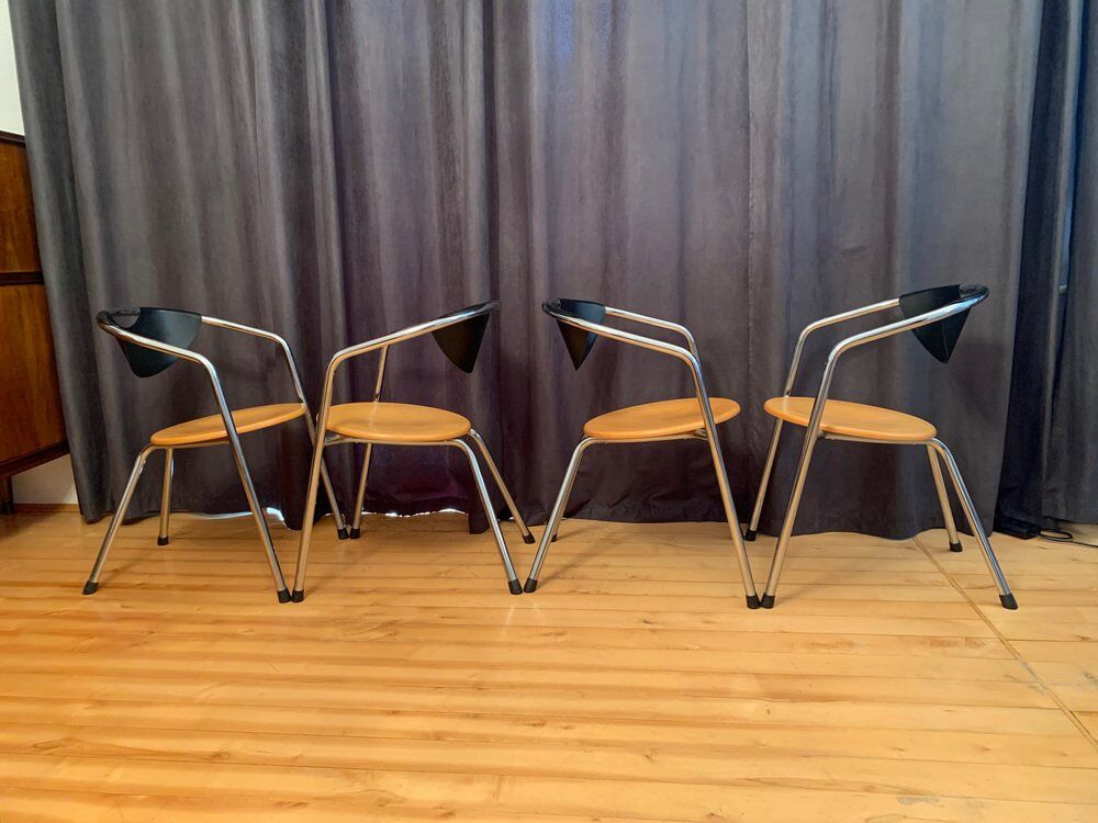 Italian Plurima chairs, 1980s, set of 4