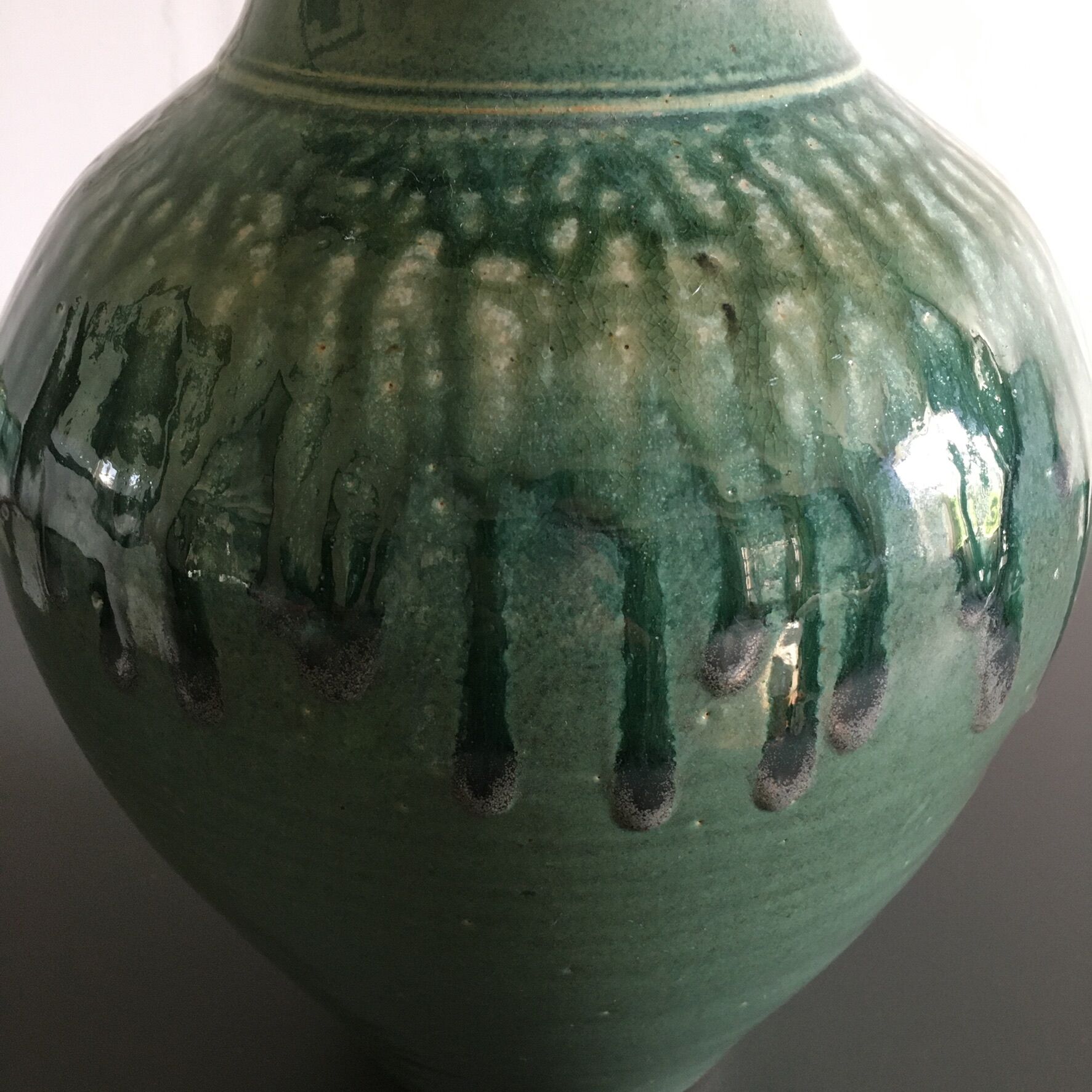 Flamed green vase