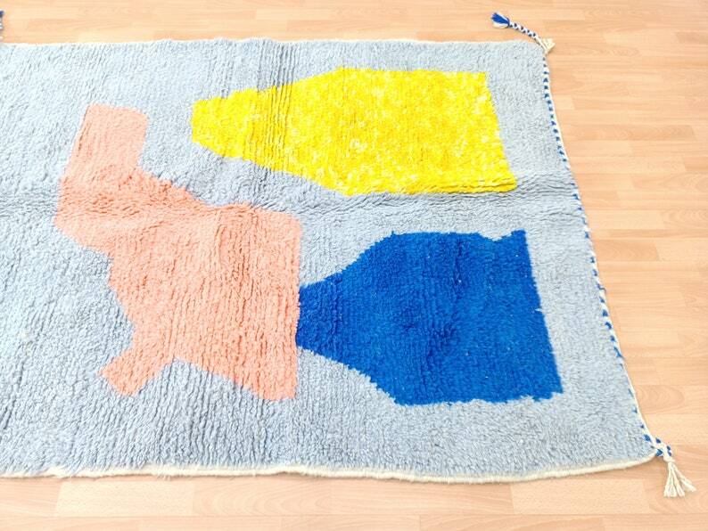 Tapis beni ouarine fait main traditionnel 250cmx150cm