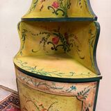 Louis XV style Venetian curved corner cupboard in lacquered wood