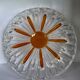 Vintage cut crystal pocket bowl with amber centre – 1960s/70s