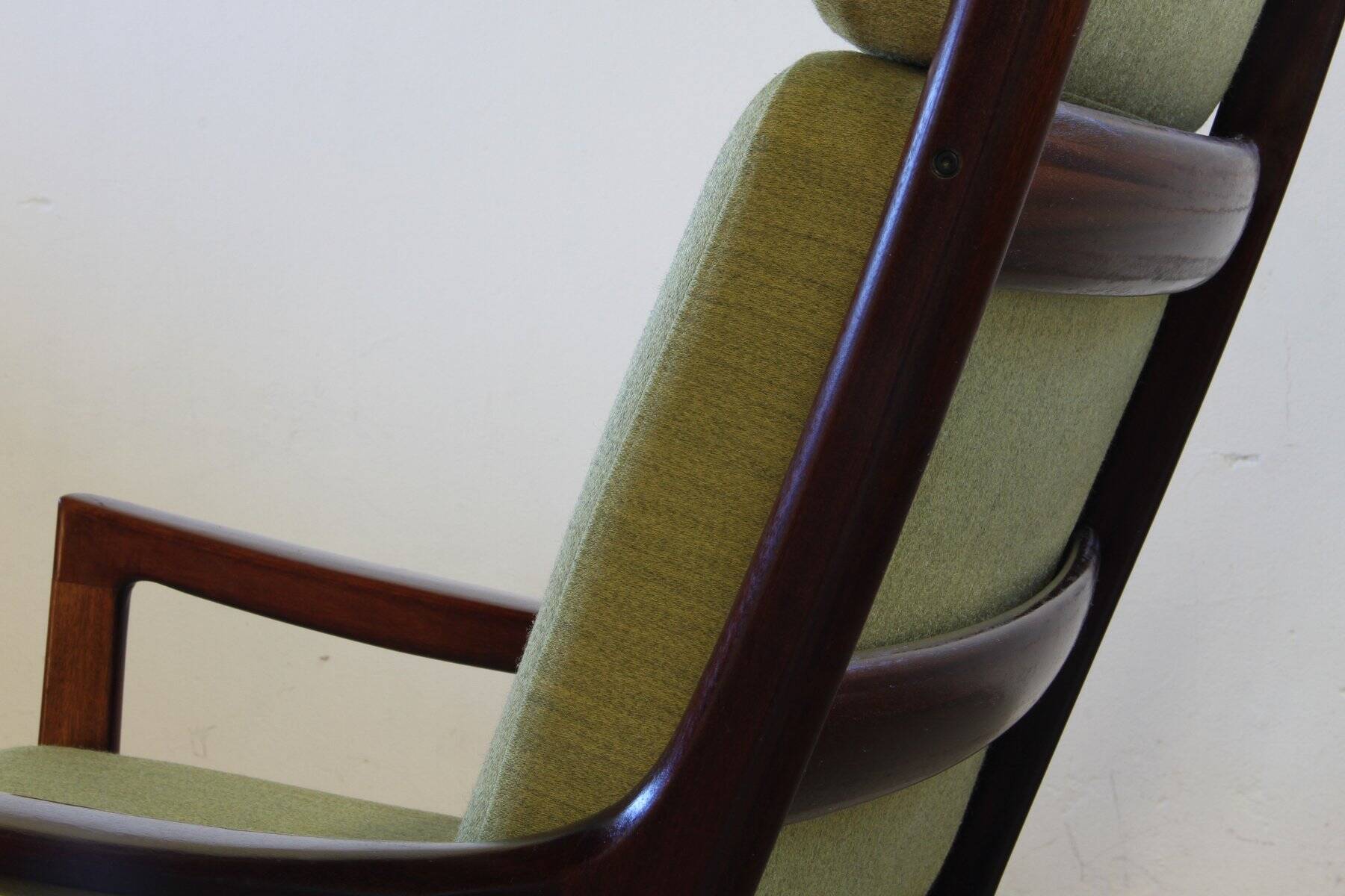 Fauteuil lounge Senator vintage en acajou, signé Ole Wanscher pour Cado, années 1960