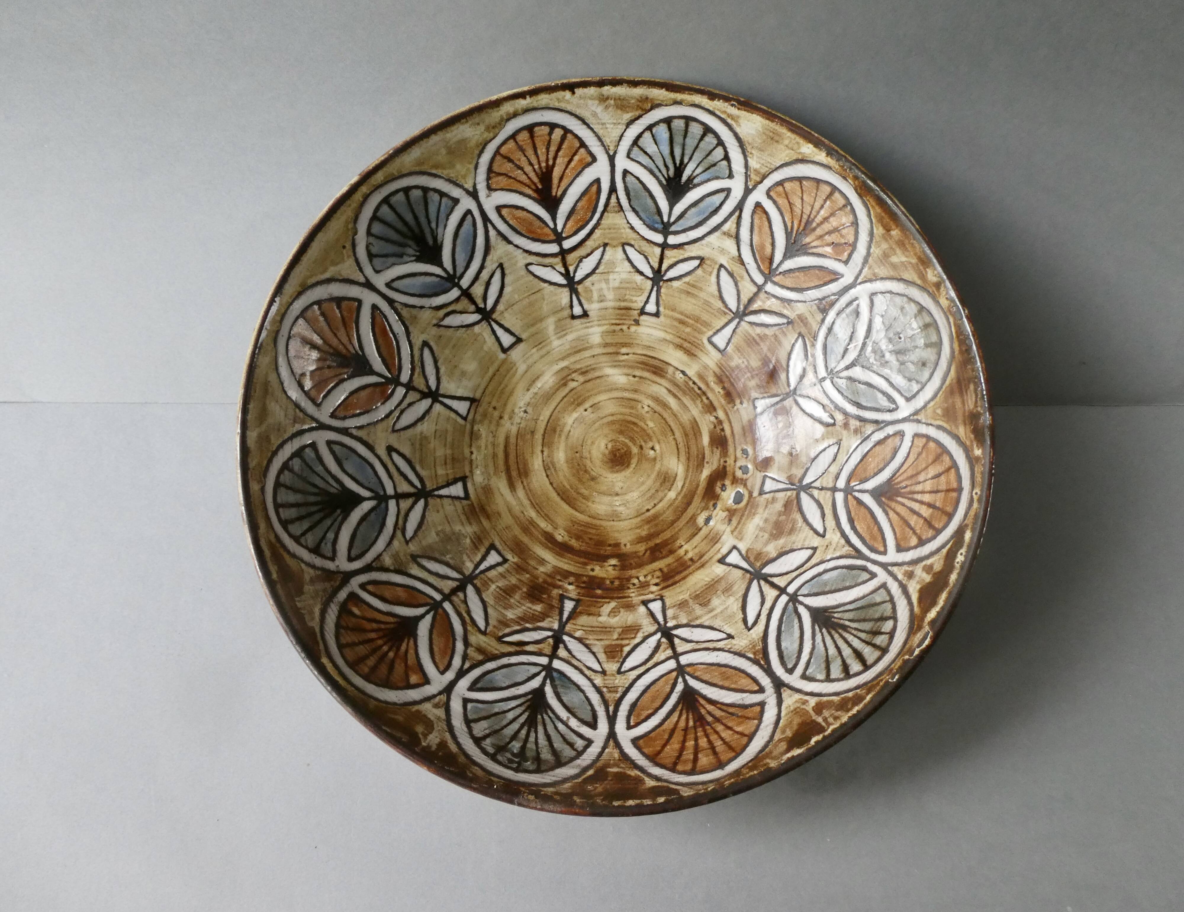 Large ceramic dish Jean-Claude Malarmey Vallauris, circa 1960