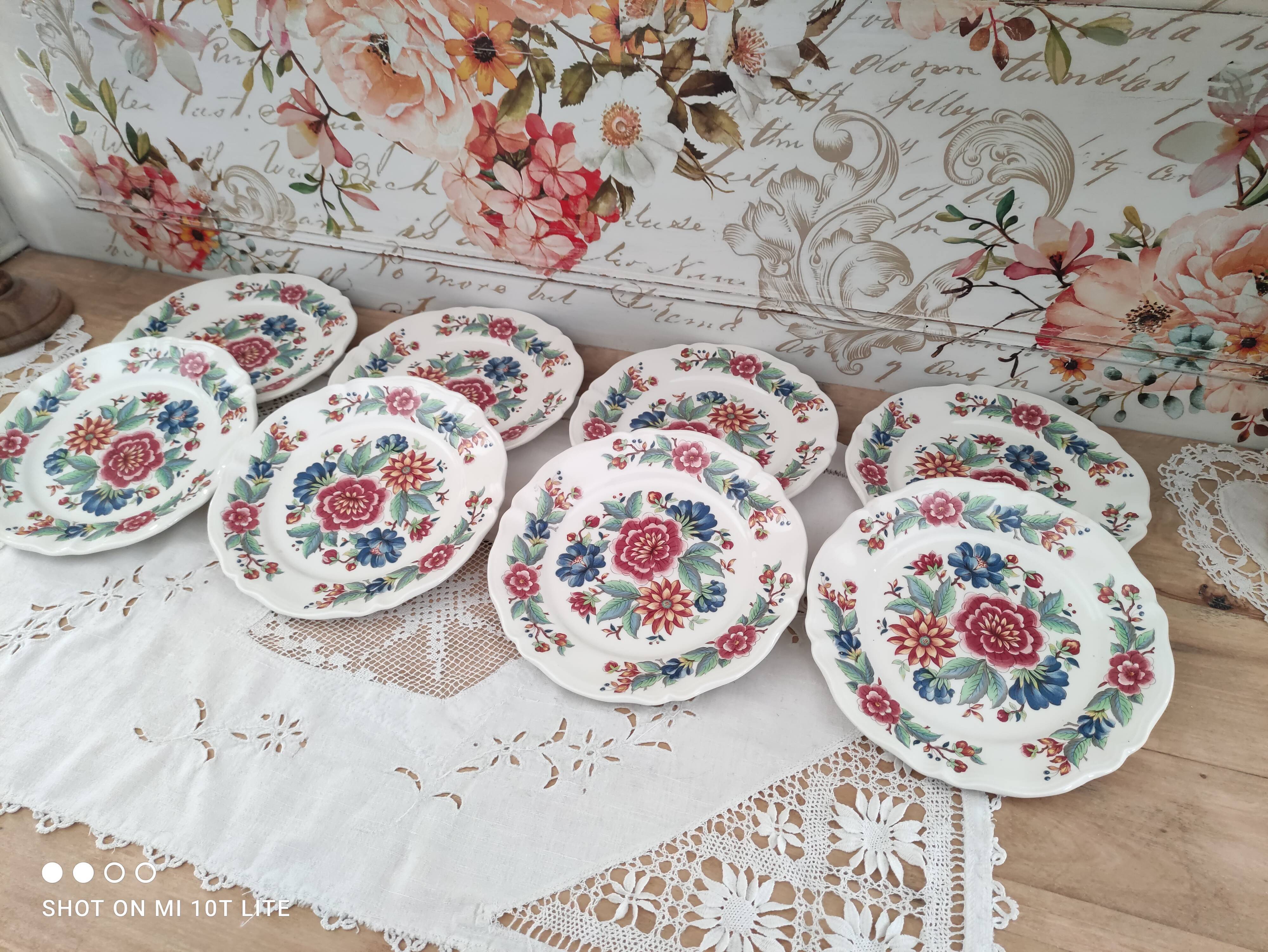 Set of 8 dessert plates Sarreguemines Vence model