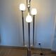 Space age lamp in brushed steel and opalin glass, 1970