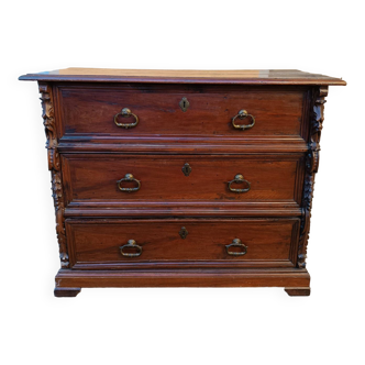 Commode Antique Xvii Siècle Italia-Antique Chest Of Drawers, 17th Century Ital