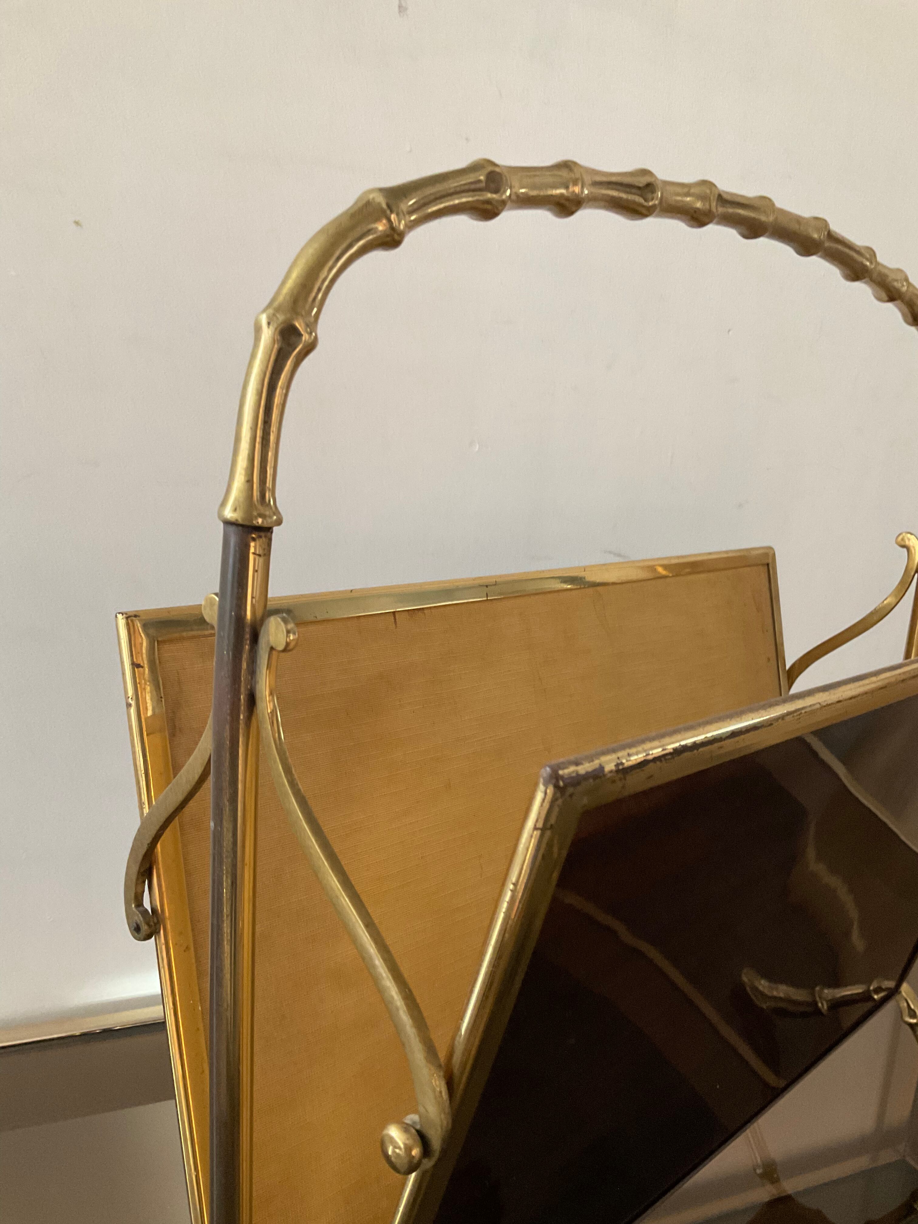 Magazine rack in bronze from the 50/60s