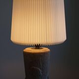 Vintage modern French table lamp in stone with elephant patterns, 1970s.
