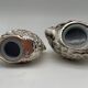 Salt shaker pepper and mustard bird in silver metal Gucci style