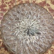 Brutalist ceiling light in pressed glass, Poland 1970.