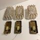 Lot 3 appliques brique de verre 1960