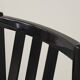 Set of 4 modernist black chairs with light blue ribbed fabric