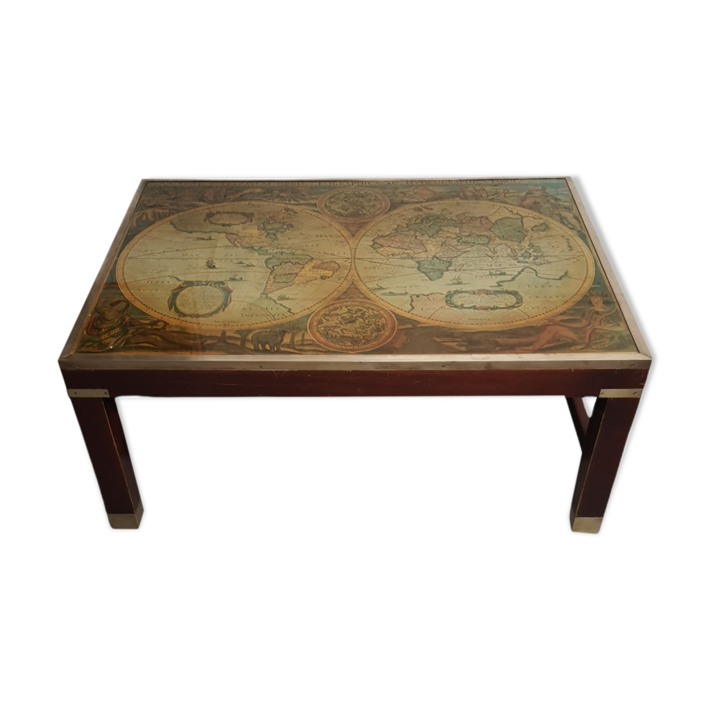 Vintage world map coffee table