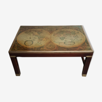 Vintage world map coffee table