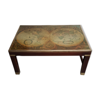 Table basse mappemonde vintage