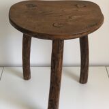 Freeform brutalist tripod stool, 1970