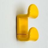 Vintage 1970s Gedy Coat Hooks in Yellow Plastic by Ambrogio Rossari