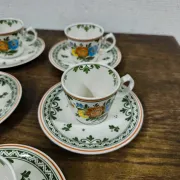 Set of 5 Coffee Cups and Saucers Villeroy & Boch "Alt Amsterdam" Vintage