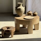 Oval petrified wood dish or bowl with grey edges D28x24 -3779