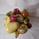 Fruit bowl trompe l'œil in earthenware