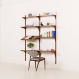 Danish mid-century walnut shelving unit in the style of Poul Cadovius, 1960s