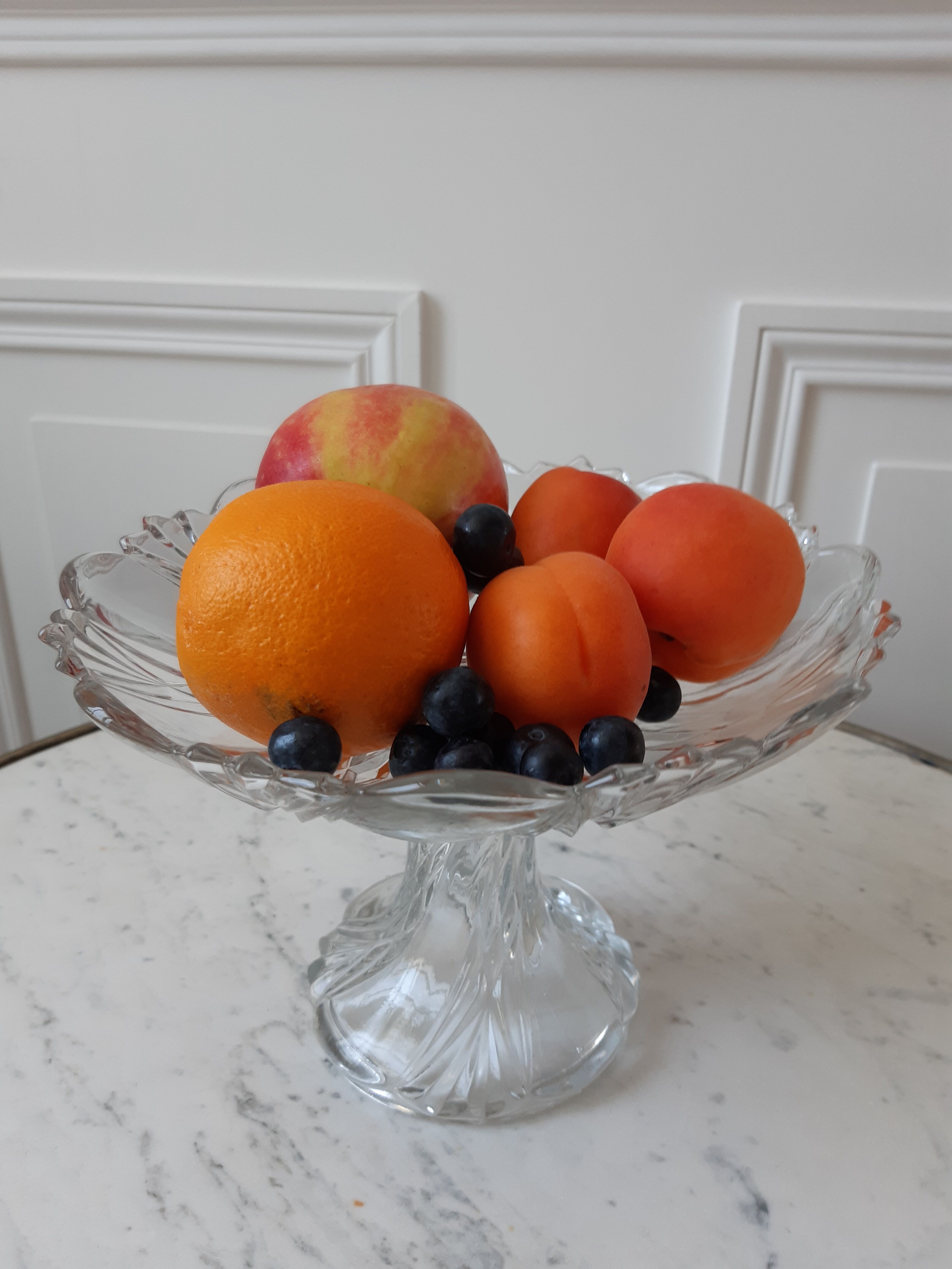 Portieux crystal fruit cup signed 50s