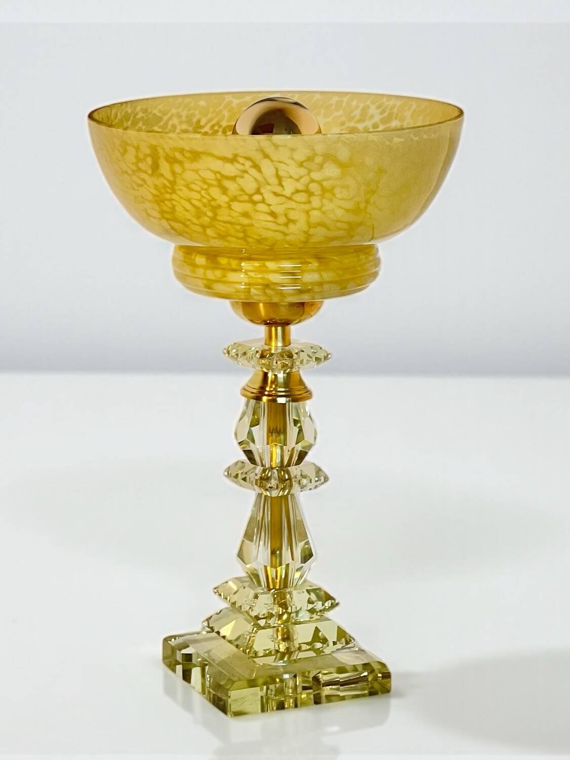 Vintage Clichy glass globe table lamp