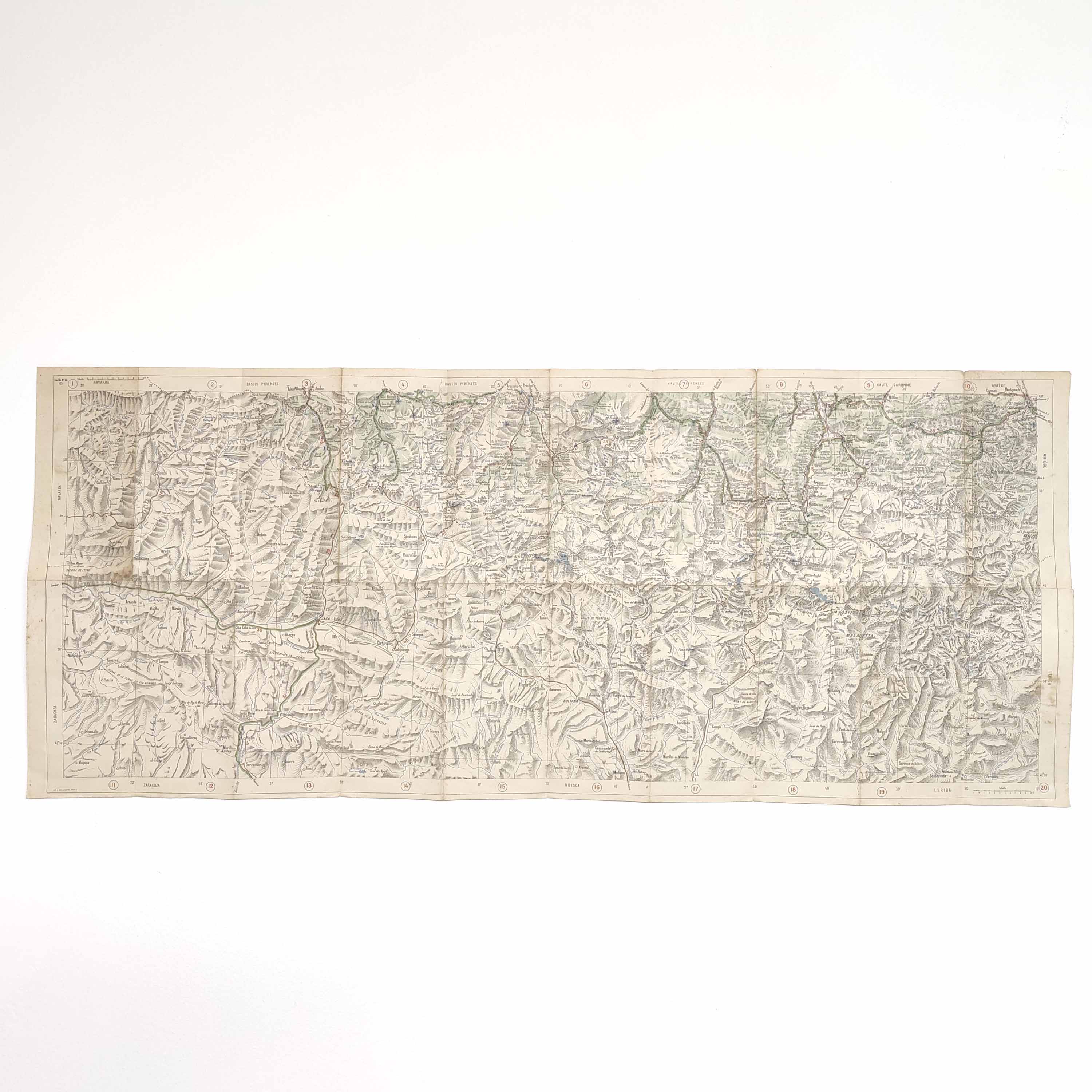 Michelin map Haute-Garonne Pyrenees and Navarre 1920